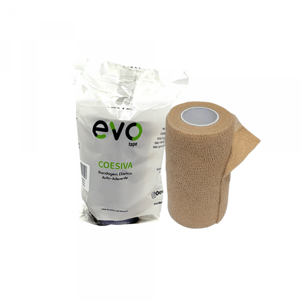 BANDAGEM ELASTICA AUTOADERENTE TAM 10cm x 450cm BEGE - EVO TAPE