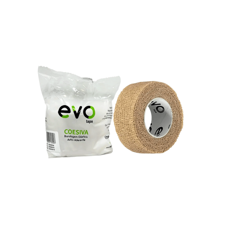 BANDAGEM ELASTICA AUTOADERENTE TAM 2,5cm x 450cm BEGE - EVO TAPE