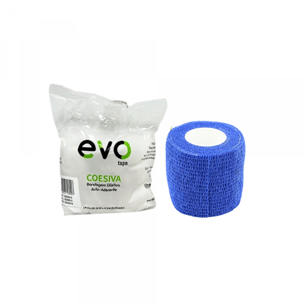 BANDAGEM ELASTICA AUTOADERENTE TAM 5cm x 450cm AZUL - EVO TAPE BANDAGEM ELASTICA AUTOADERENTE TAM 5cm x 450cm AZUL - EVO TAPE