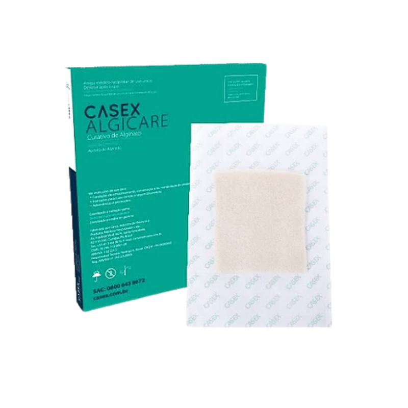 CURATIVO ALGINATO DE CALCIO E SODIO 5cm x 5cm - CASEX CURATIVO ALGINATO DE CALCIO E SODIO 5cm x 5cm - CASEX