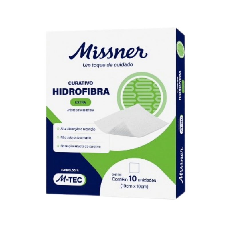 CURATIVO HIDROFIBRA EXTRA 10cm x 10cm - MISSNER CURATIVO HIDROFIBRA EXTRA 10cm x 10cm - MISSNER