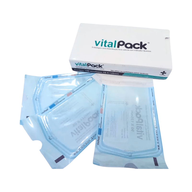 ENVELOPE PARA ESTERILIZAÇÃO 9cm x 13,5cm COM 200un. - VITALPACK ENVELOPE PARA ESTERILIZAÇÃO 9cm x 13,5cm COM 200un. - VITALPACK