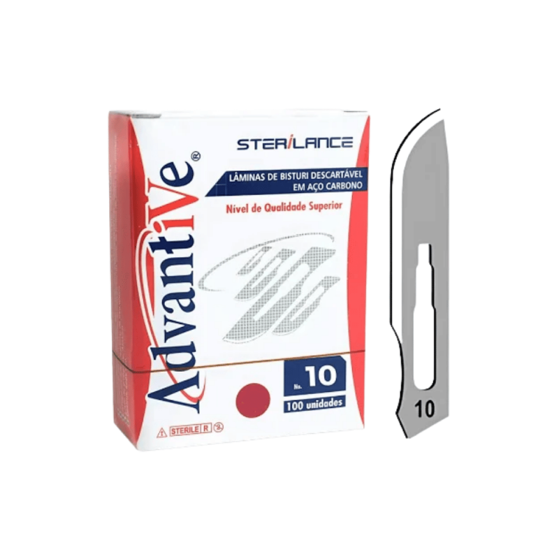 LÂMINA BISTURI N. 10 CARBONO - ADVANTIVE