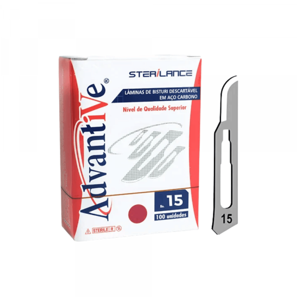 LÂMINA BISTURI N. 15 CARBONO - ADVANTIVE