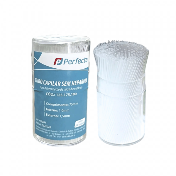 MICROPIPETAS TUBO CAPILAR 75mm EMBALAGEM COM 500un. - PERFECTA