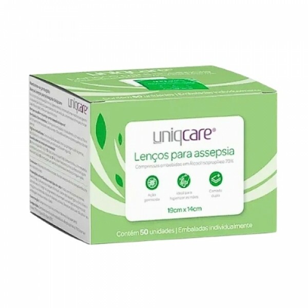 ALCOOL ISOPROPILICO SACHE CAIXA COM 50un. - UNIQMED