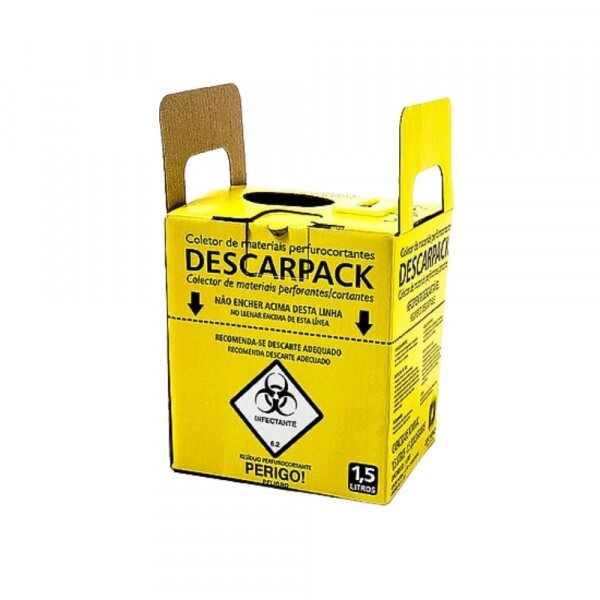 CAIXA COLETORA PARA PERFURO CORTANTES 1,5L / 1.5Kg - DESCARPACK