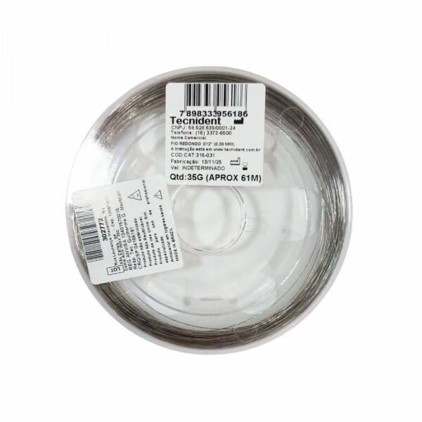FIO DE AÇO EM ROLO DURO ELASTICO 0,30MM 12' - TECNIDENT