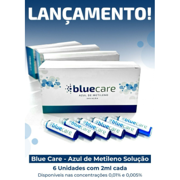 Azul de Metileno 0,01% c/ 6 ampolas - BLUECARE